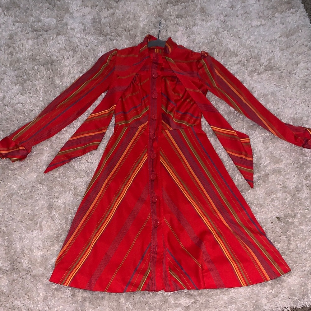 Vintage Red Striped Dress